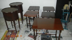 pós-restauro jogo mesas e criados